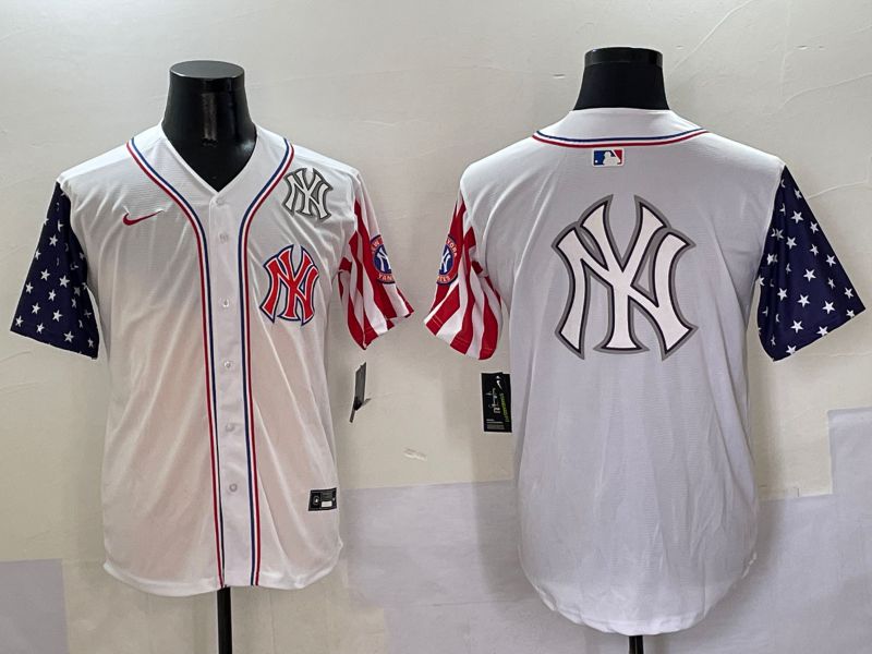 Men New York Yankees Blank White a generation of national flags Jointly Name 2025 Nike MLB Jersey style 32